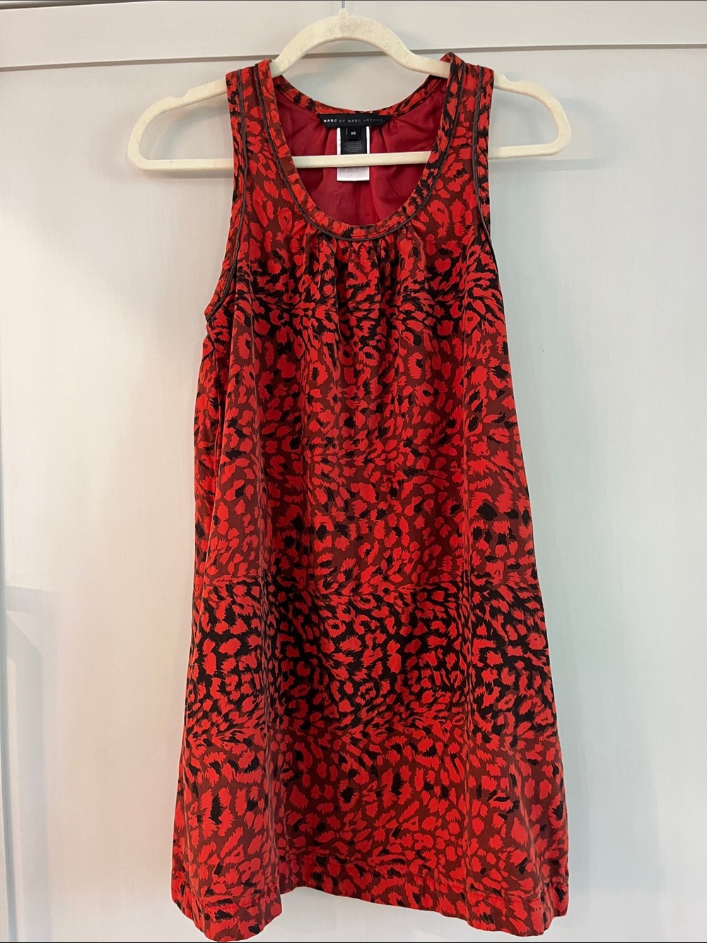 Marc by Marc Jacobs Gillian Red & Black Abstract Print Sleeveless Mini Dress